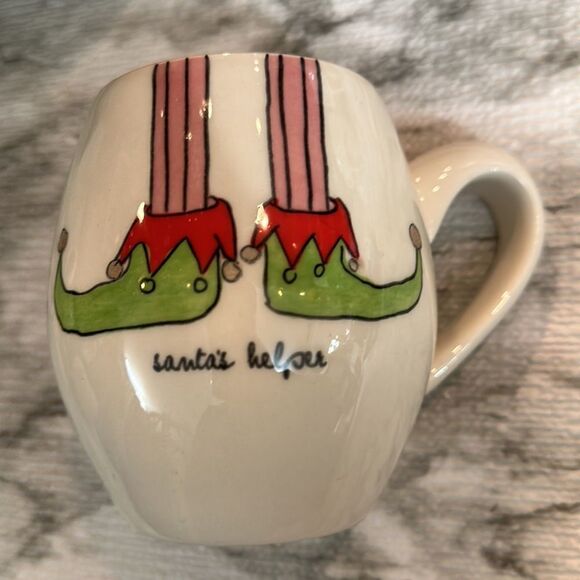 Rae Dunn Santa's Helper Elf Feet Mug - Picture 4 of 8